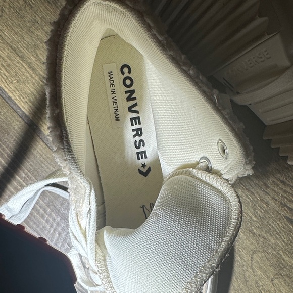 Converse Women's Cream Textured Sneakers - Picture 6 of 9